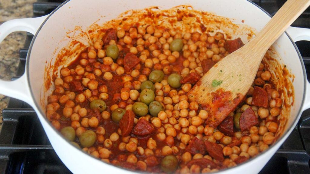 Garbanzos Guisados (Stewed Chickpeas) Cooked by Julie