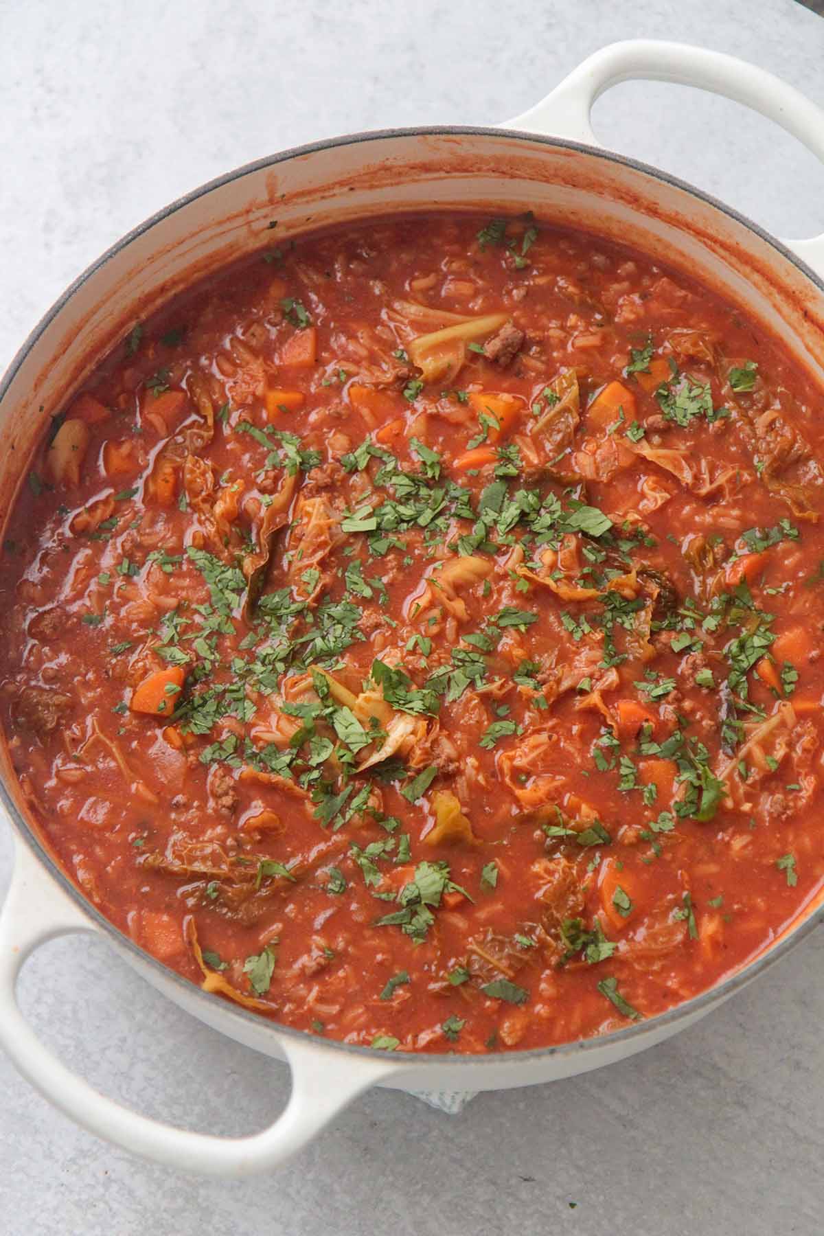 Cabbage Roll Soup (Super Flavorful) - Cooked by Julie