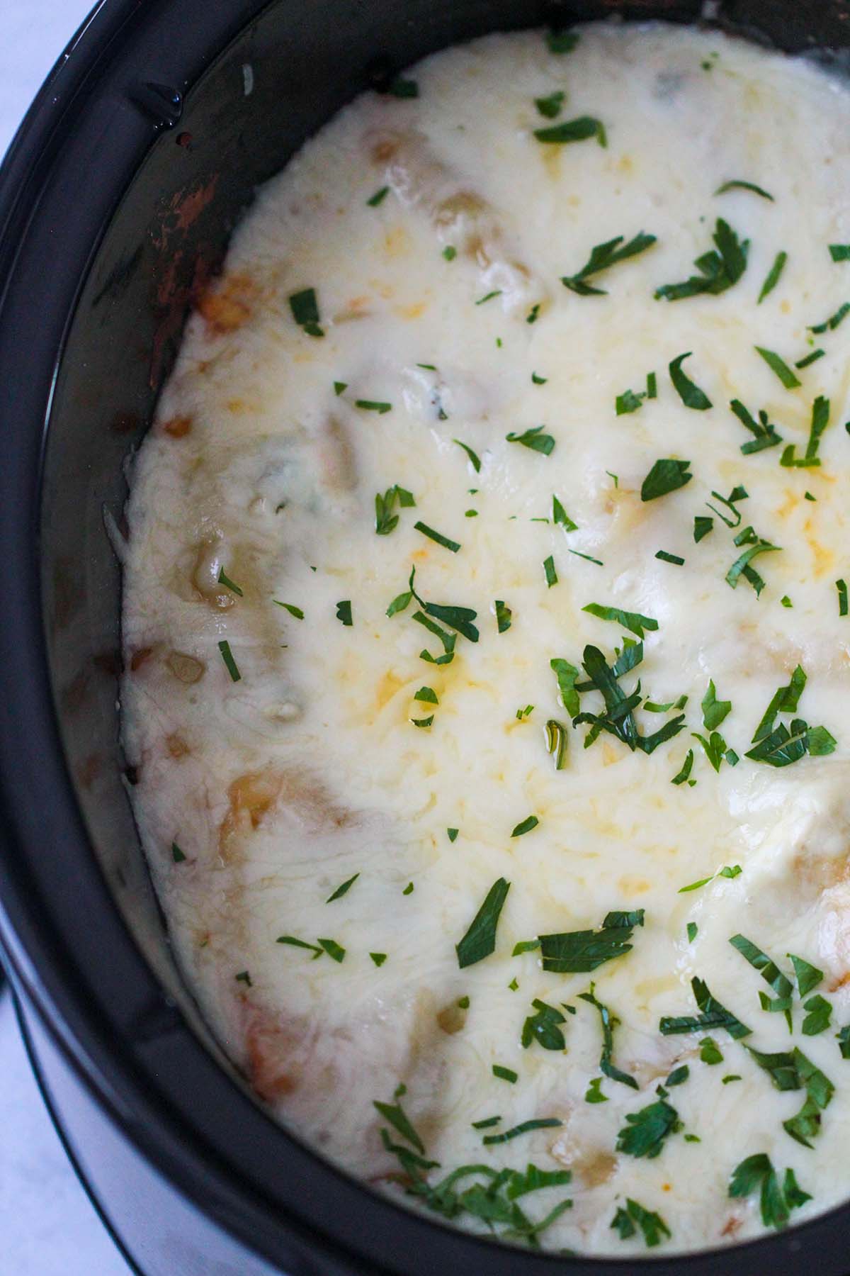 lasagna in the slow cooker.