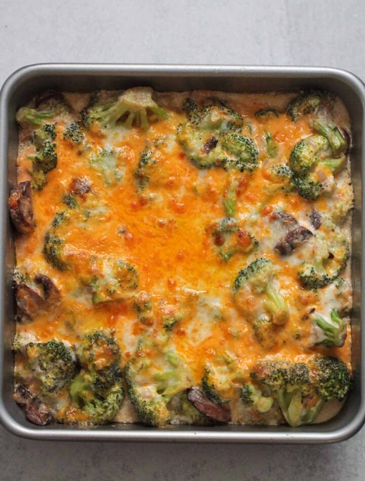 Keto Broccoli Mushroom Casserole Cooked by Julie