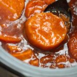 slow cooker candied yams up close.