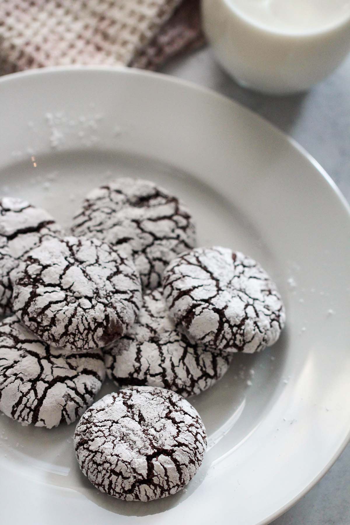 cookies on a white plate. 