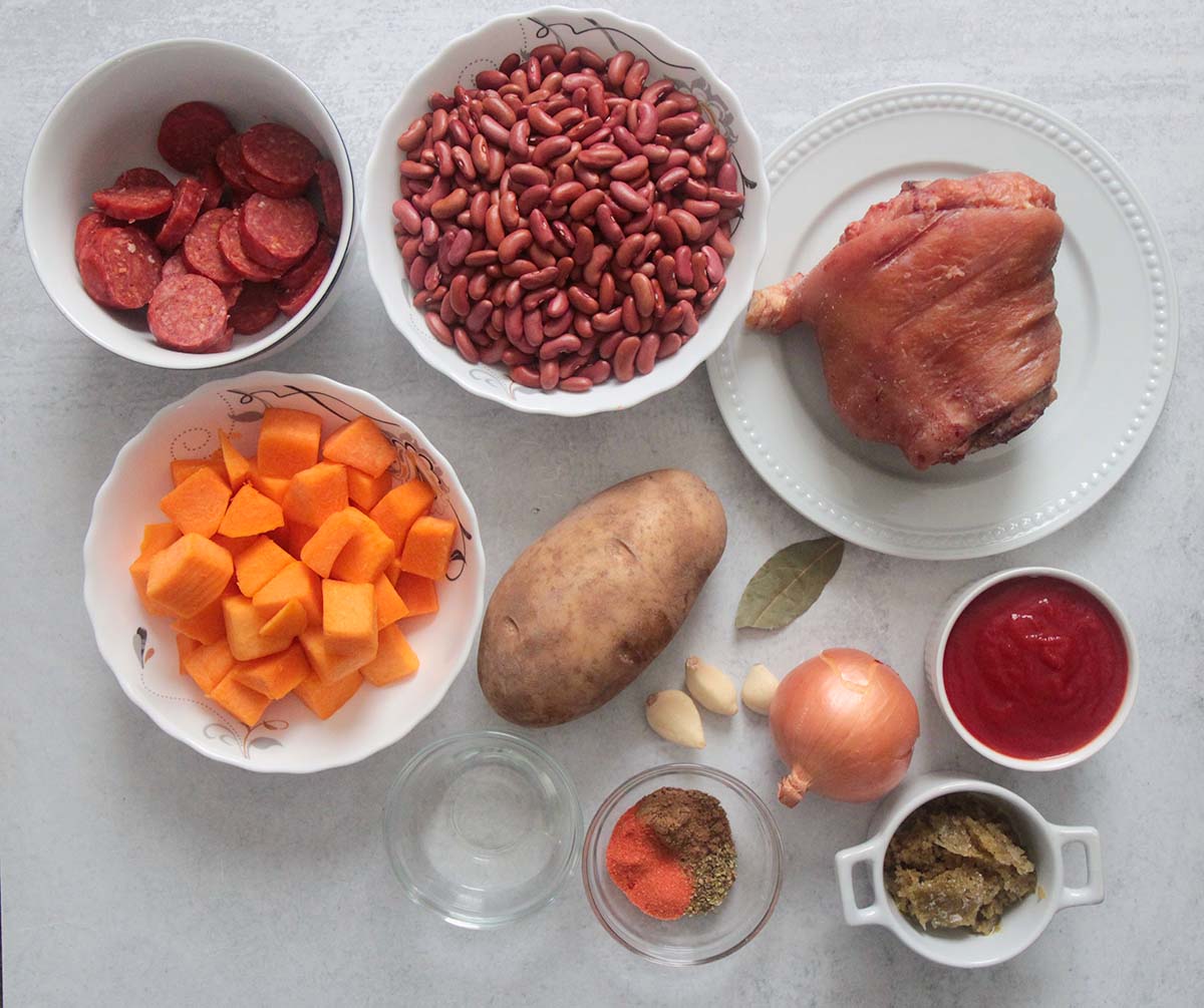 ingredients for red beans. 