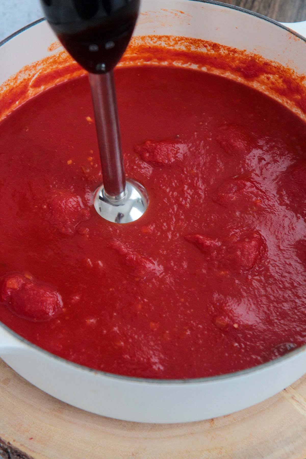 tomato soup and an immersion blender. 