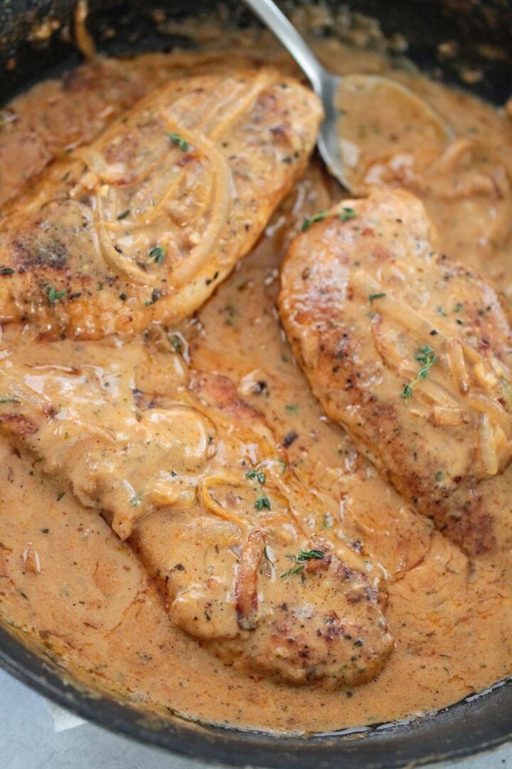 Smothered Chicken Breasts Cooked by Julie