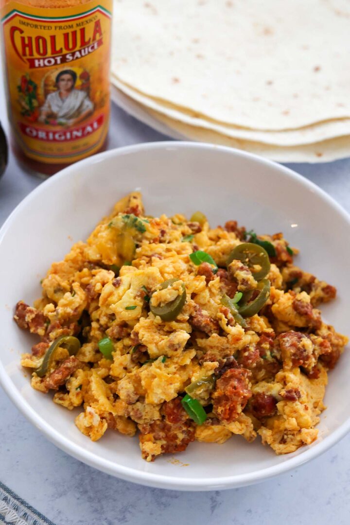 Chorizo Scrambled Eggs - Cooked by Julie