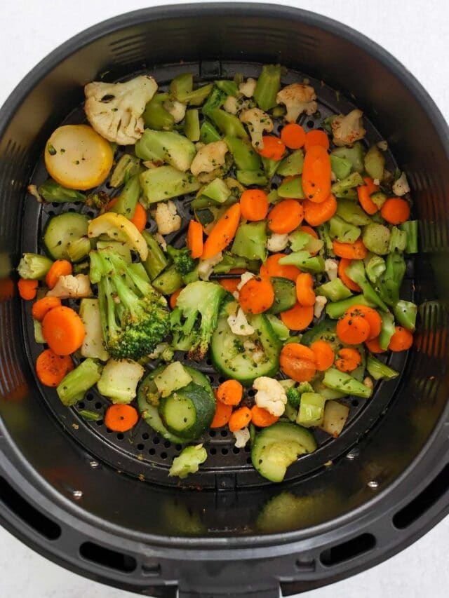 Air Fryer Frozen Vegetables Story - Cooked by Julie