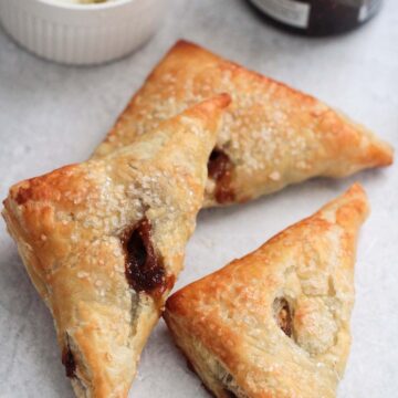 three fig and goat cheese turnovers.