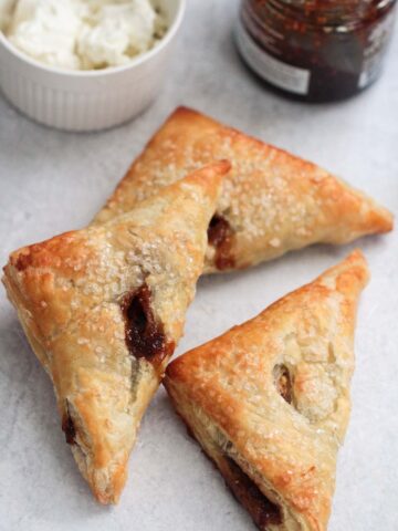 three fig and goat cheese turnovers.