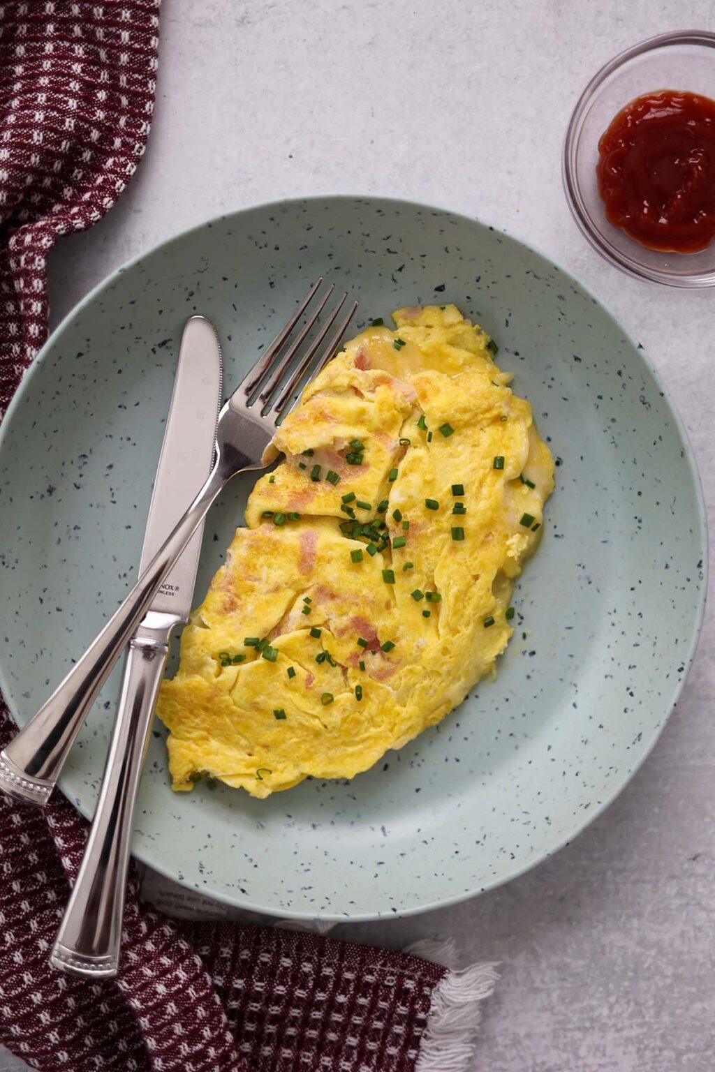 Ham and Cheese Omelet (Super Fluffy) - Cooked by Julie