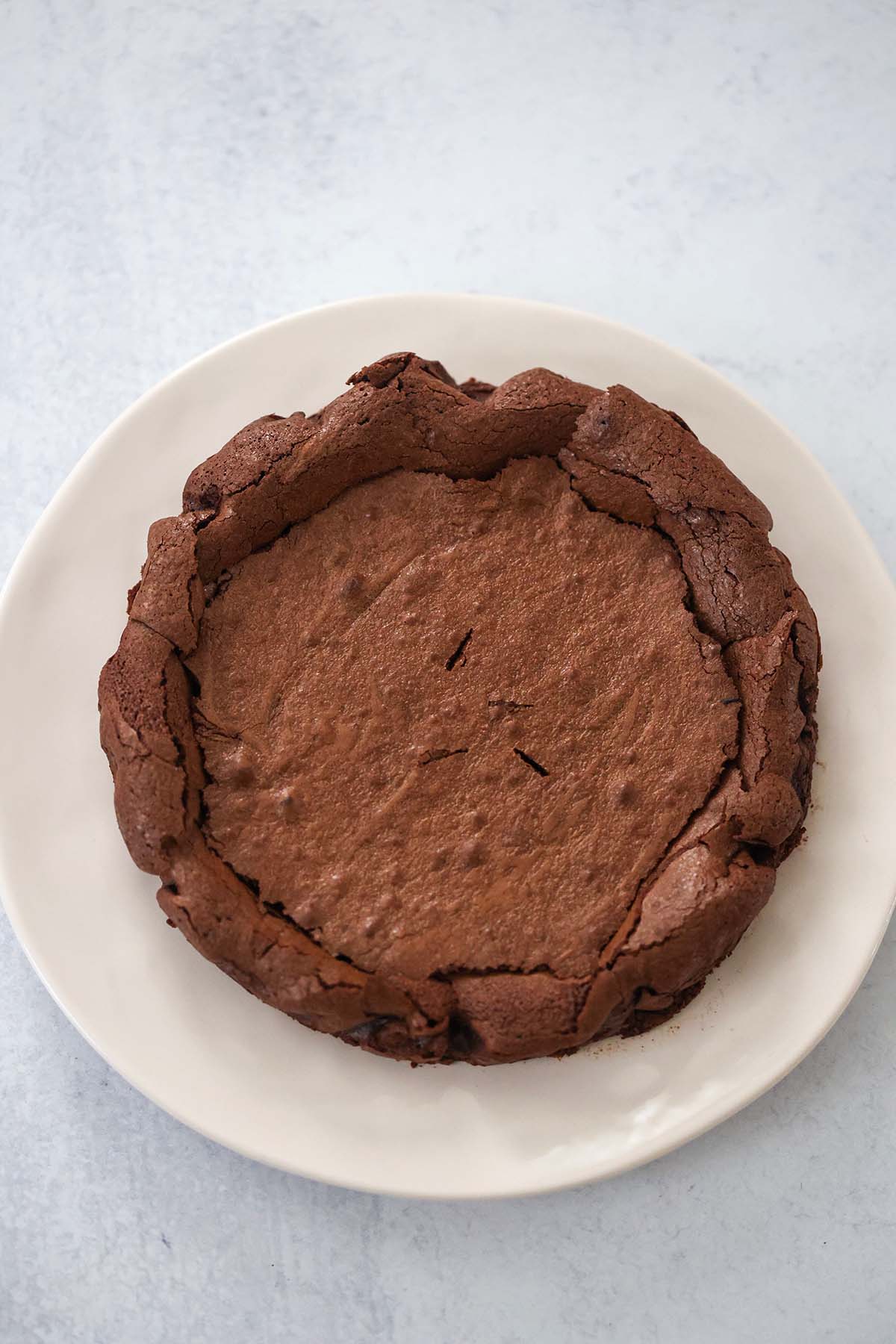 cracked flourless chocolate cake without ganache. 