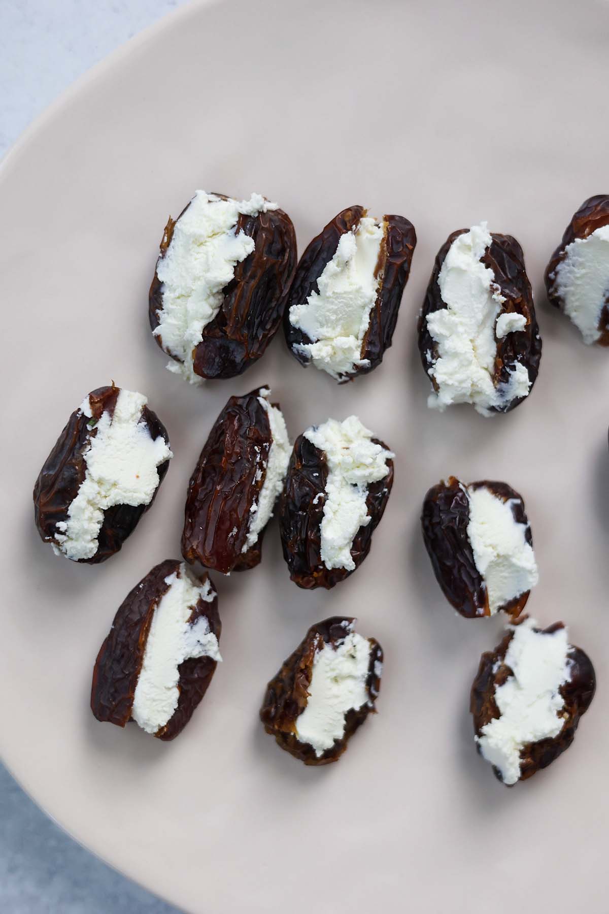 dates stuffed with goat cheese. 