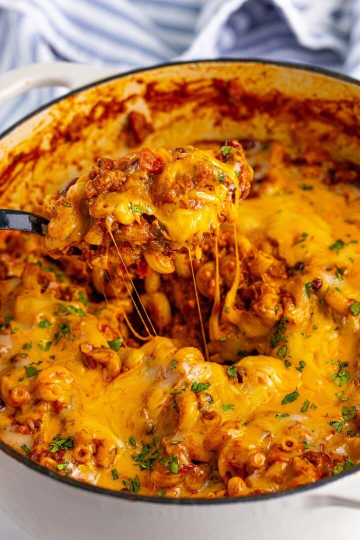 Chili Mac and Cheese (Super Flavorful) - Cooked by Julie