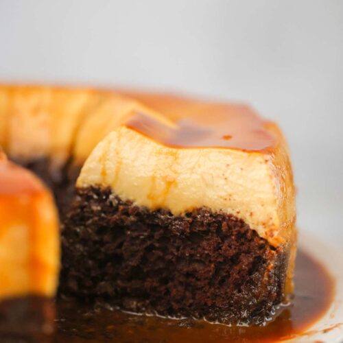 Individual Impossible Bundt Cakes or Chocoflan: Spicy Mexican Hot Chocolate  Flan-Cakes