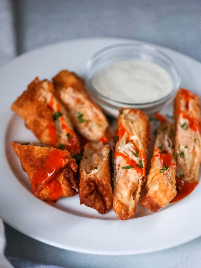 Buffalo Chicken Egg Rolls Cooked by Julie