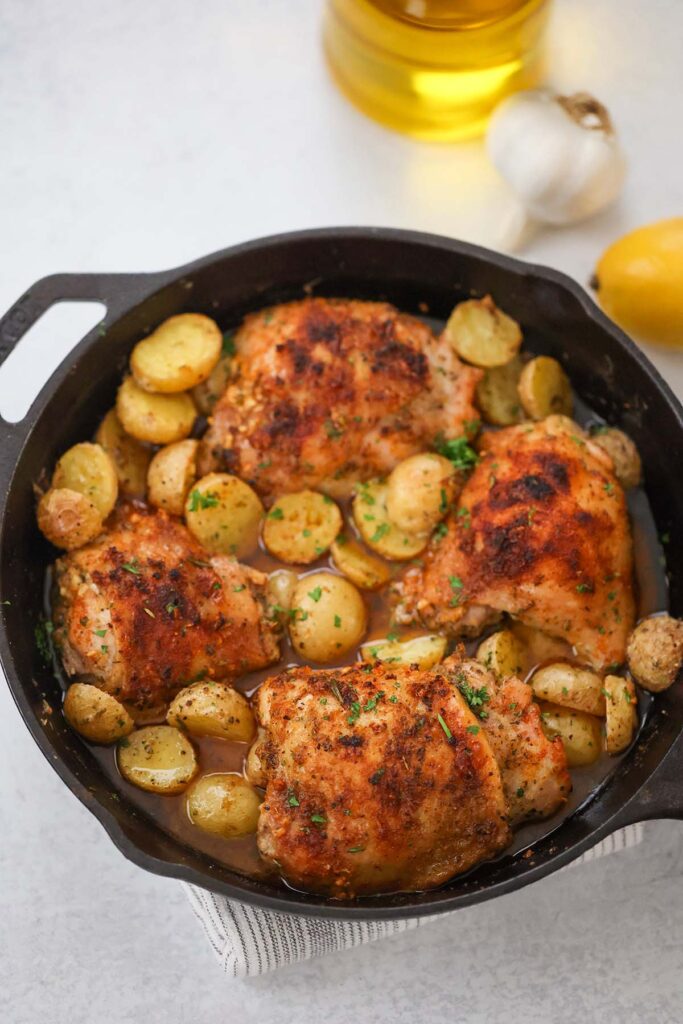 Roasted Chicken Thighs and Potatoes Cooked by Julie