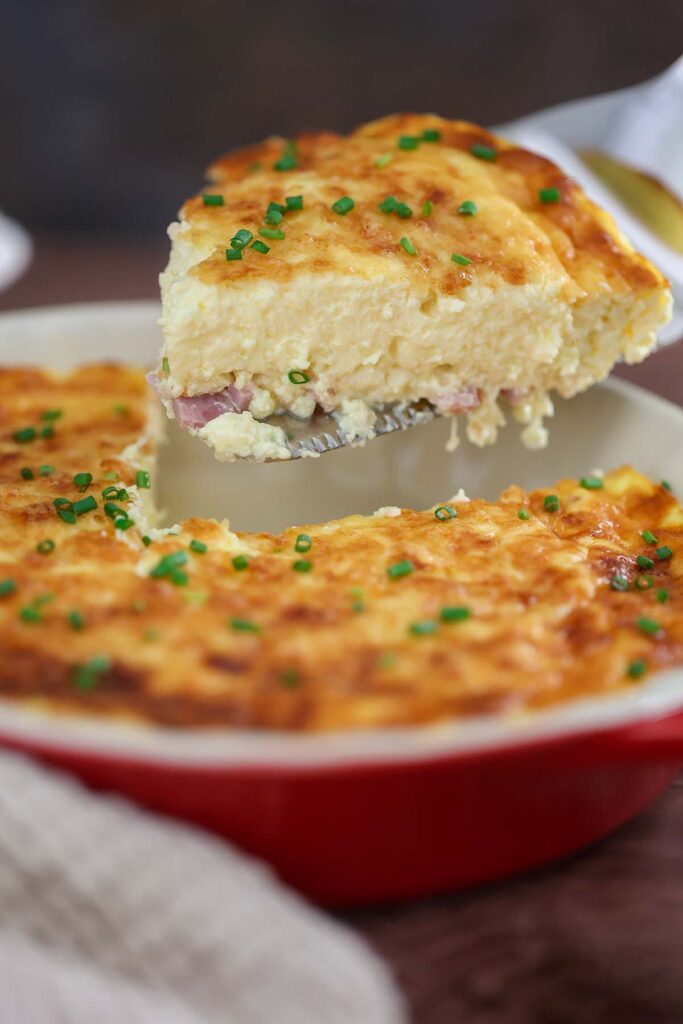 Ham and Gruyere Cheese Crustless Quiche Cooked by Julie