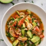 shrimp ceviche in a bowl.