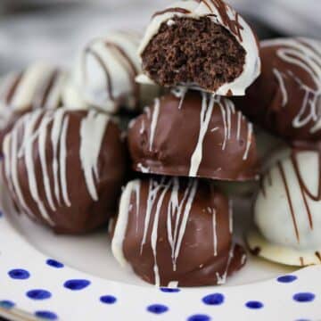 oreo balls on a plate.