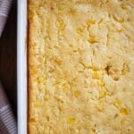 creamed corn souffle in an 8x10 baking dish.
