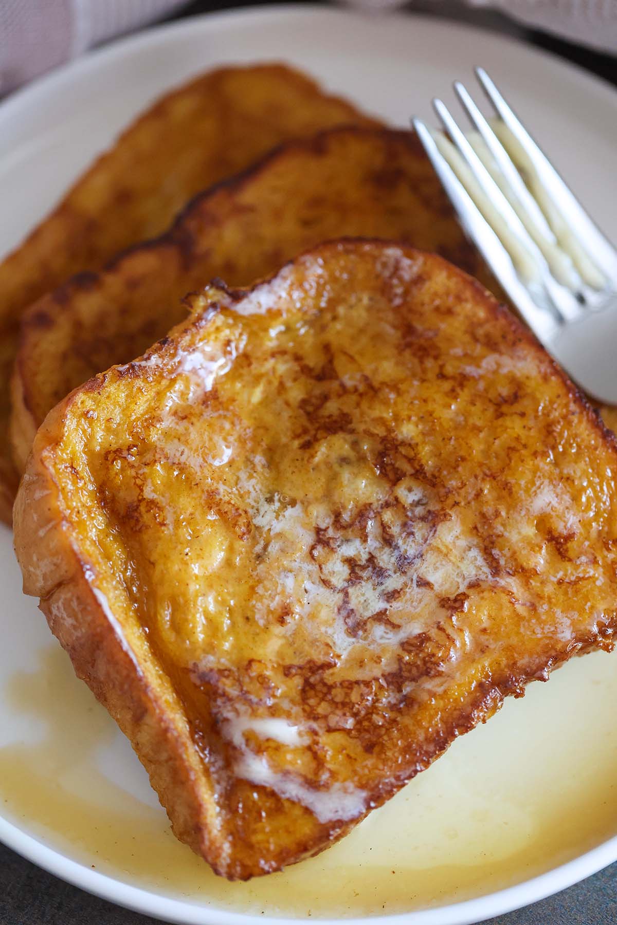 pumpkin french toast up close.