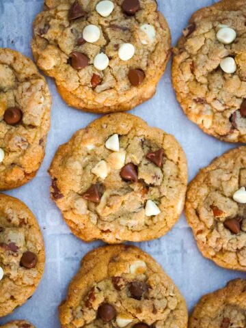 Donna Kelce's chocolate chip cookies up close.