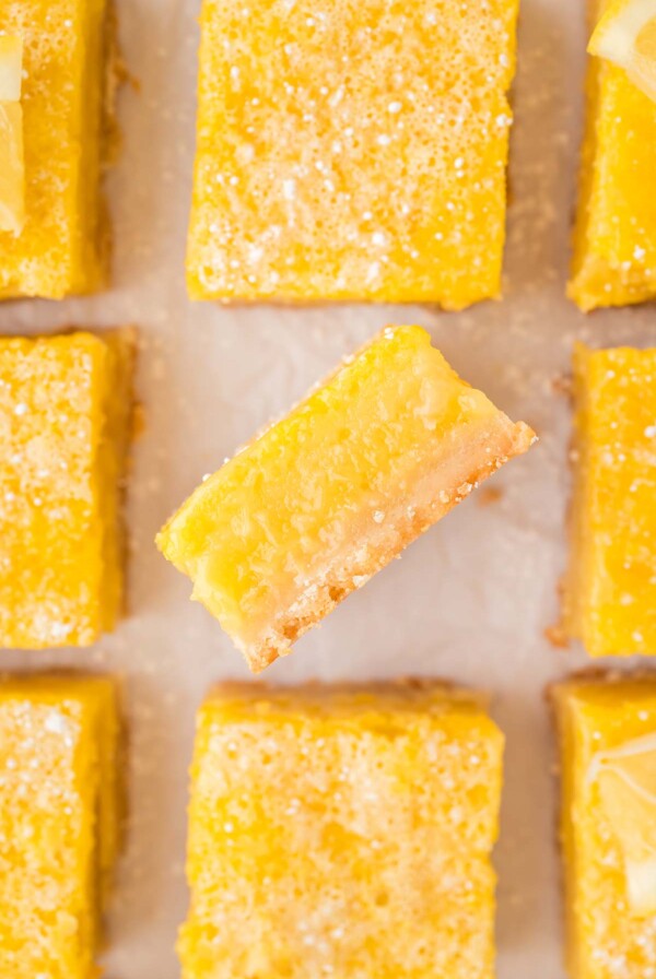 lemon bars up close.