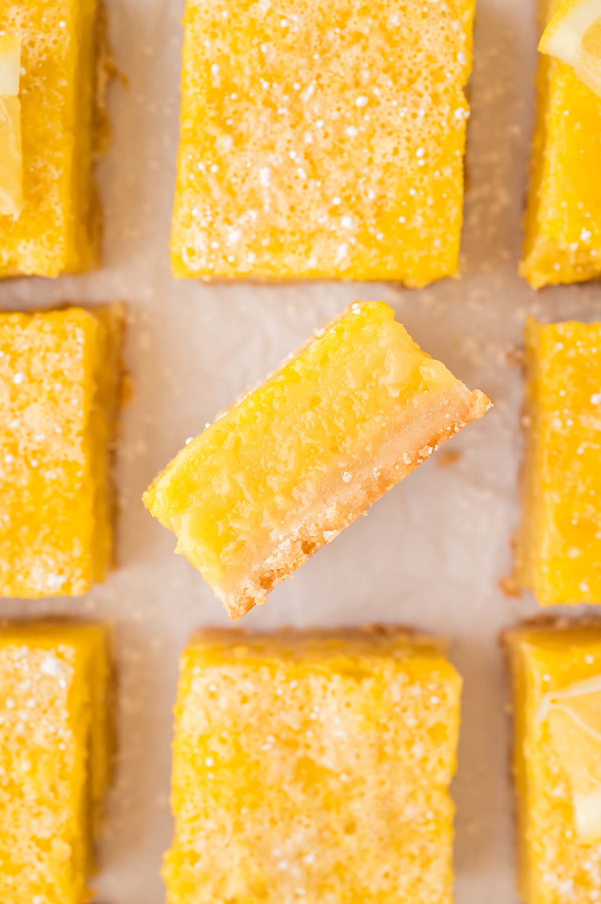lemon bars up close.