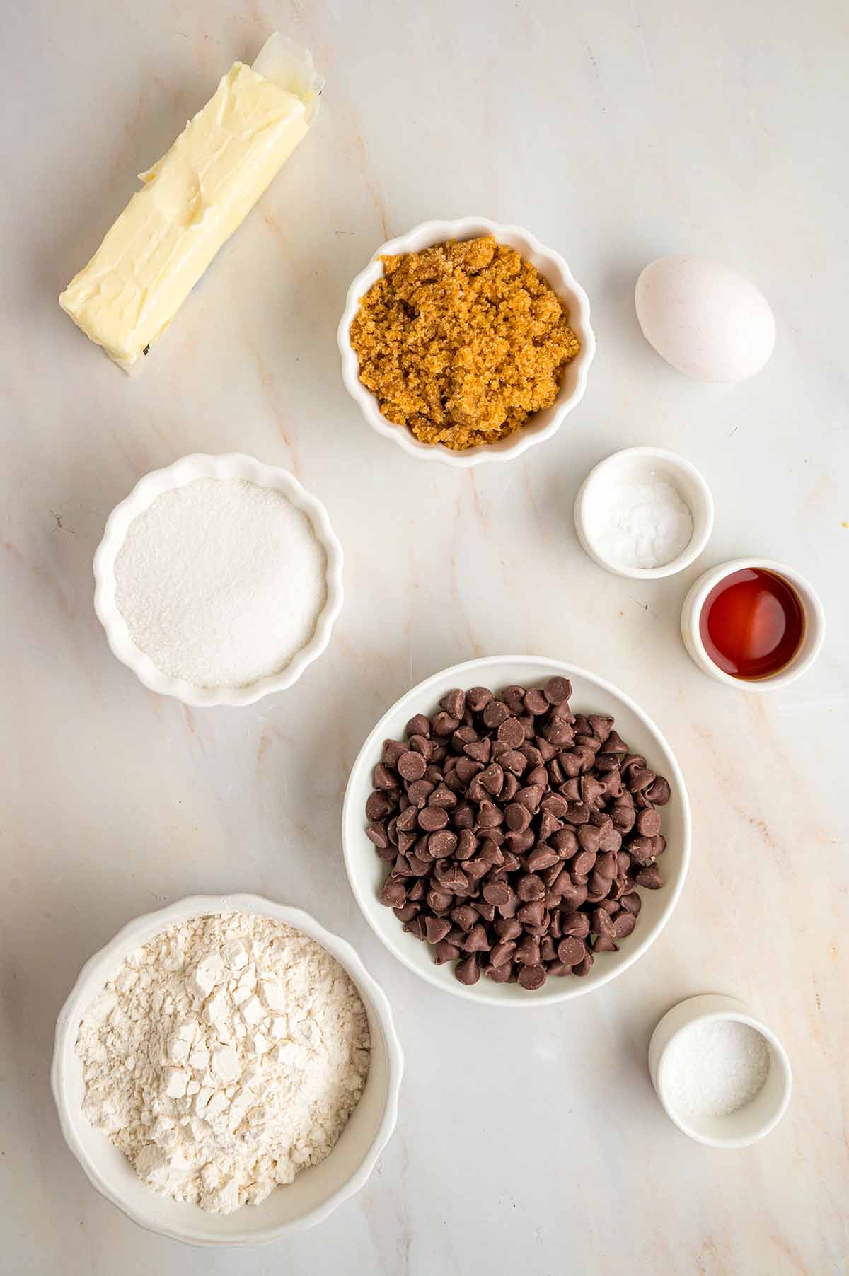 Ingredients for cookie.