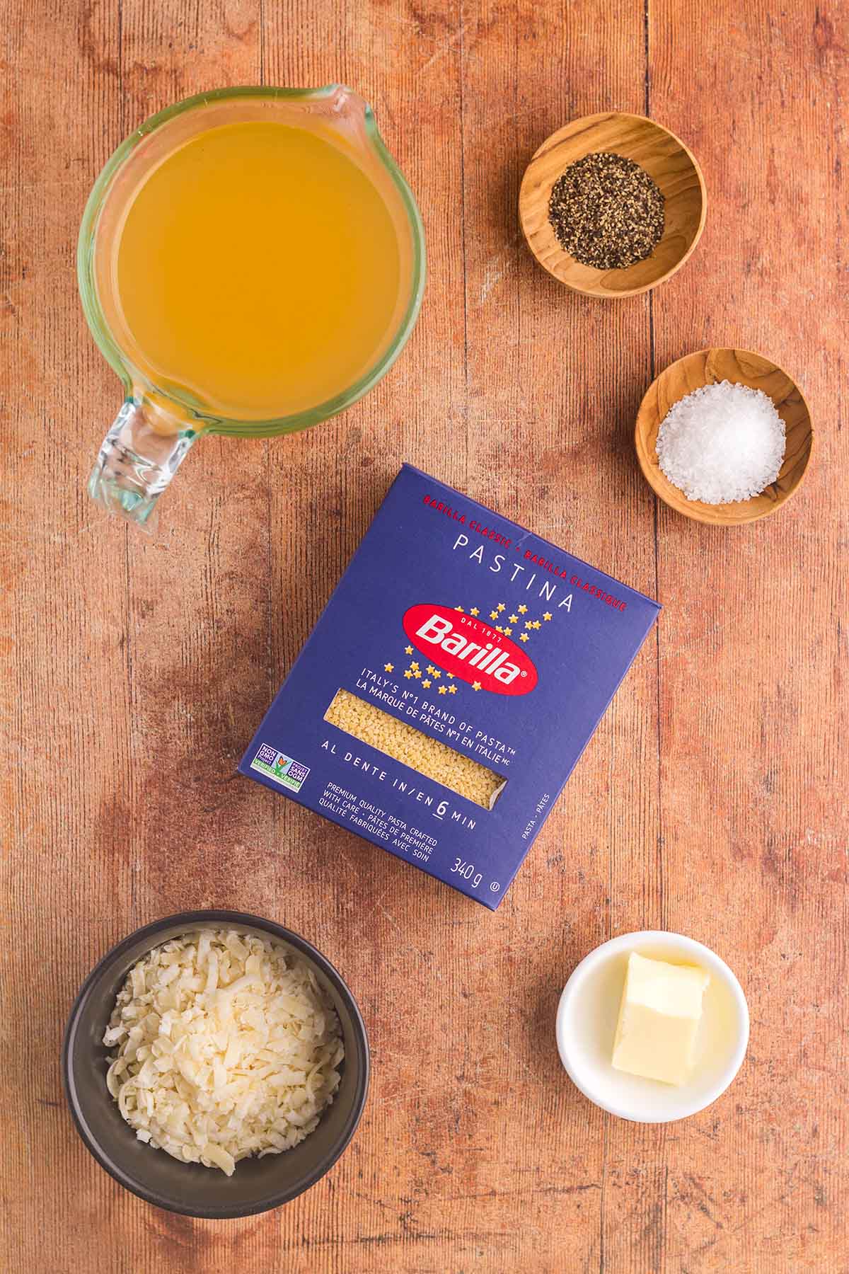Ingredients for pastina. 