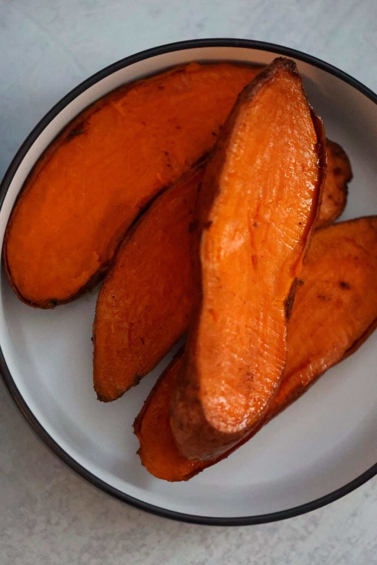 cooked sweet potatoes up close.