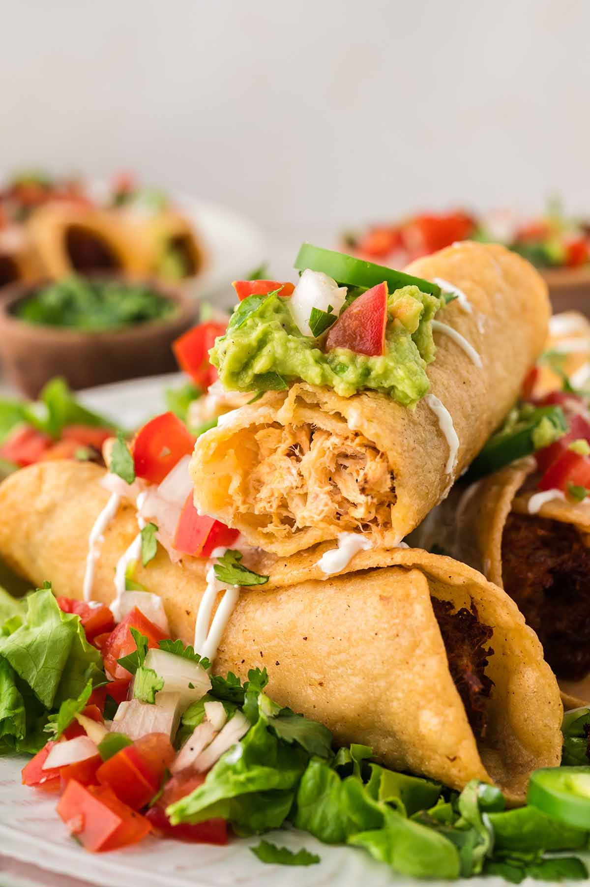 a chicken flat up close.