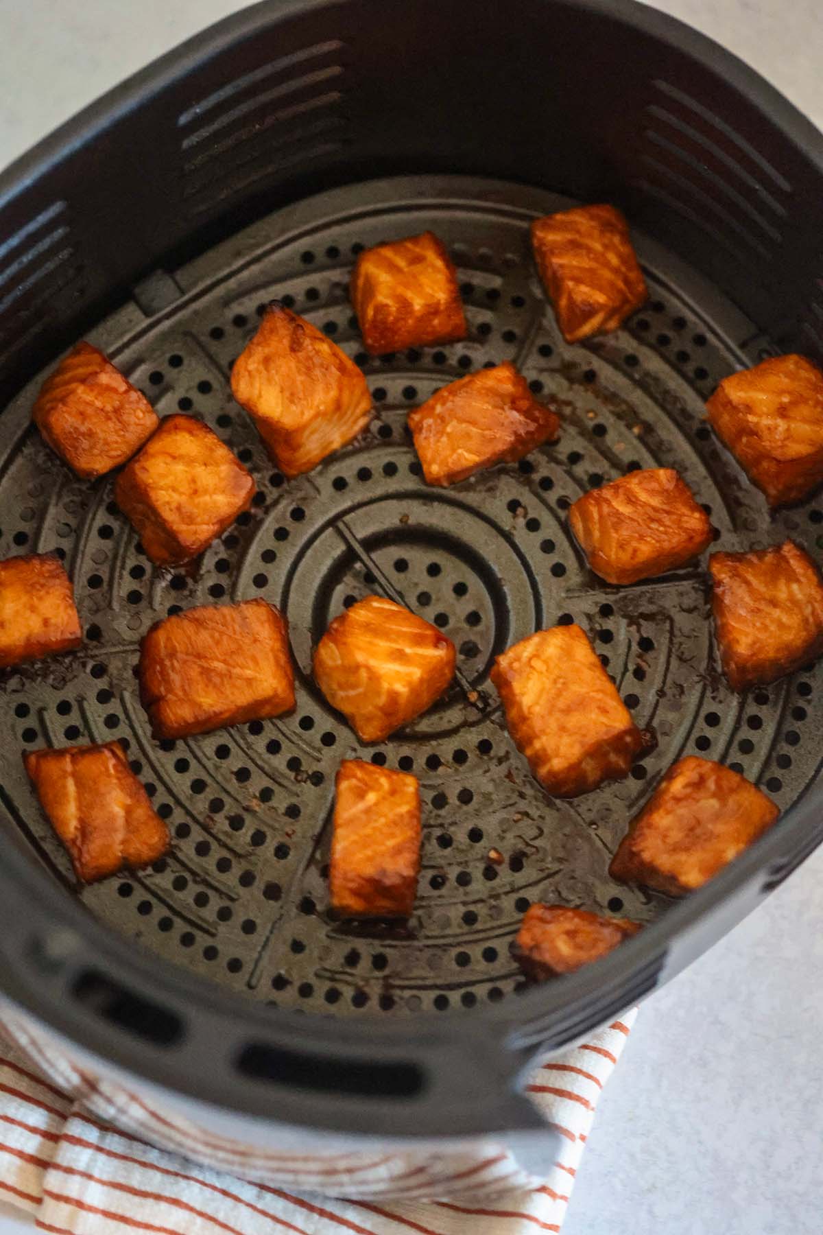 salmon chunks in the air fryer.