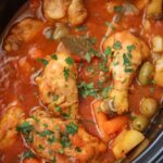 fricase de pollo in the crockpot.