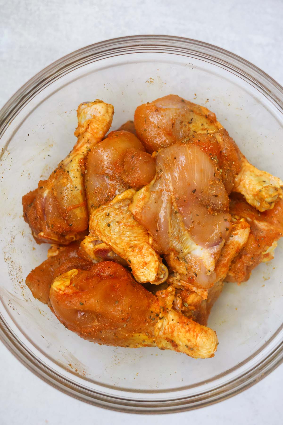 seasoned chicken in a bowl.